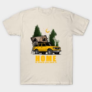 Yellow Land Cruiser - Home is where you park it Land Cruiser T-Shirt